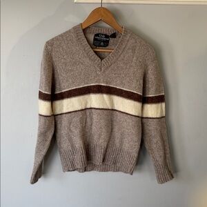 Vintage Wool Sweater Club International Tip Top Brown Tan